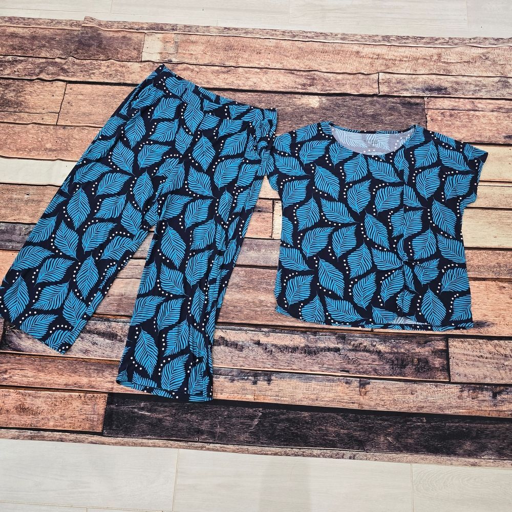 Attitudes by Renee Regular Como Jersey Top and Pant Set large. like new